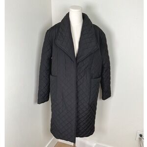 A‎ Pea in the Pod Quilted Shawl Collar Long Coat Jacket Black XS Maternity
